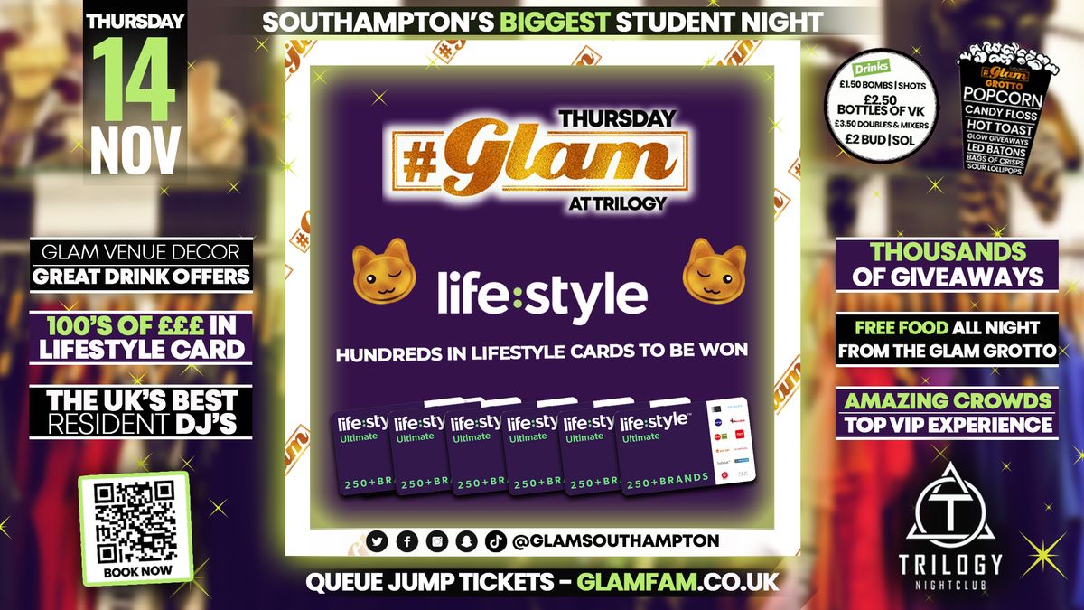 Glam - \ud83d\ude4b\ud83c\udffd\u200d\u2642\ufe0f\ufeff LIFESTYLE CARD GIVEAWAY! \ud83d\ude4b\u200d\u2640\ufe0f | Southampton's Biggest Student Night \ud83d\ude3b