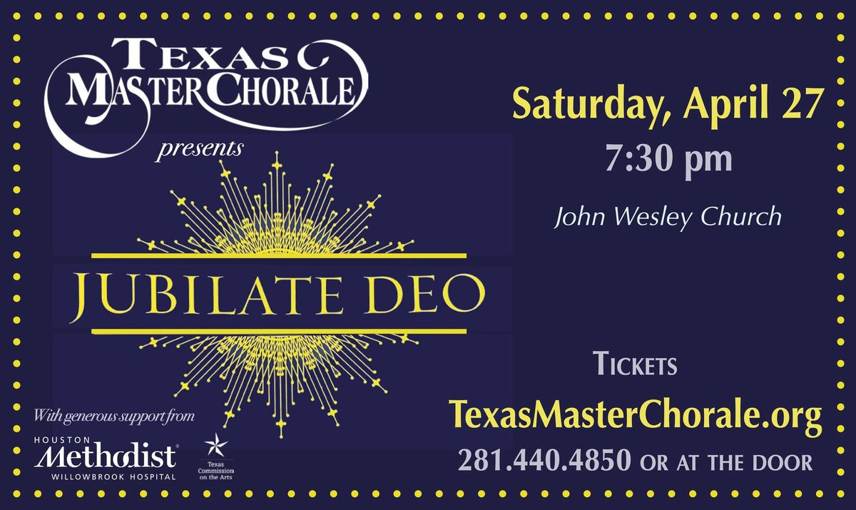 Texas Master Chorale Spring Concert\u2014 "Joy" 