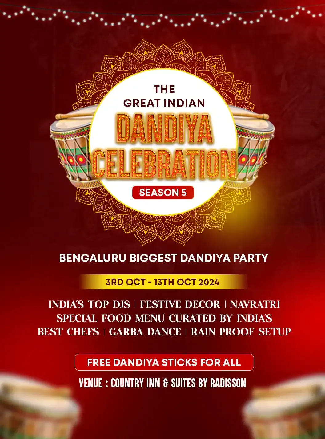 The Great Indian Dandiya Celebration 2024 Trending event Tickets Bengaluru -