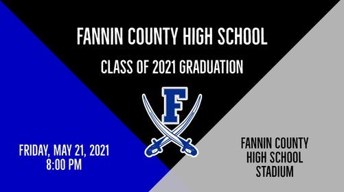 Fannin County High School Class Of 2021 Graduation Fannin County High School Blue Ridge 21 May 2021 Fannin County Graduation 2022