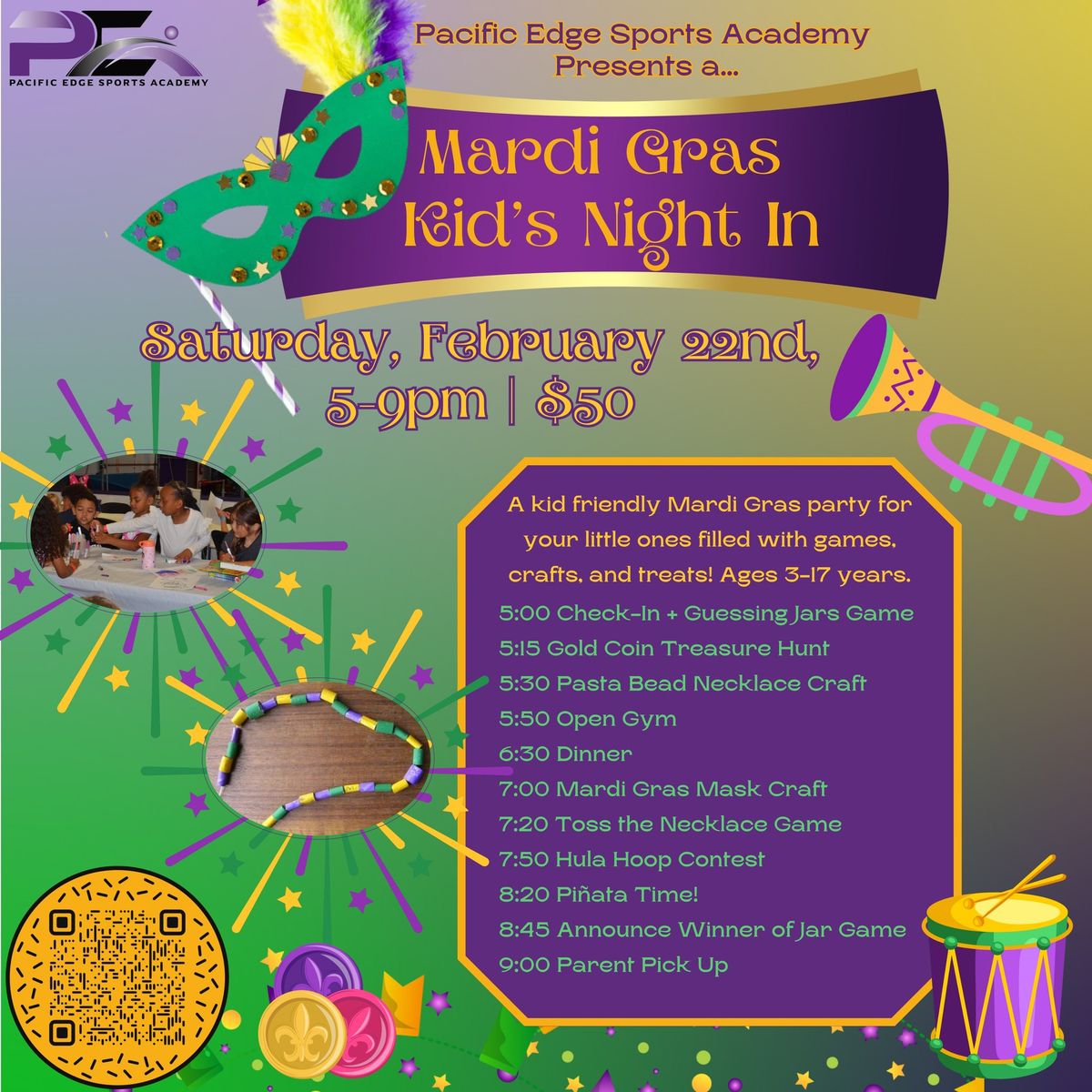 Mardi Gras Madness Kid\u2019s Night In!