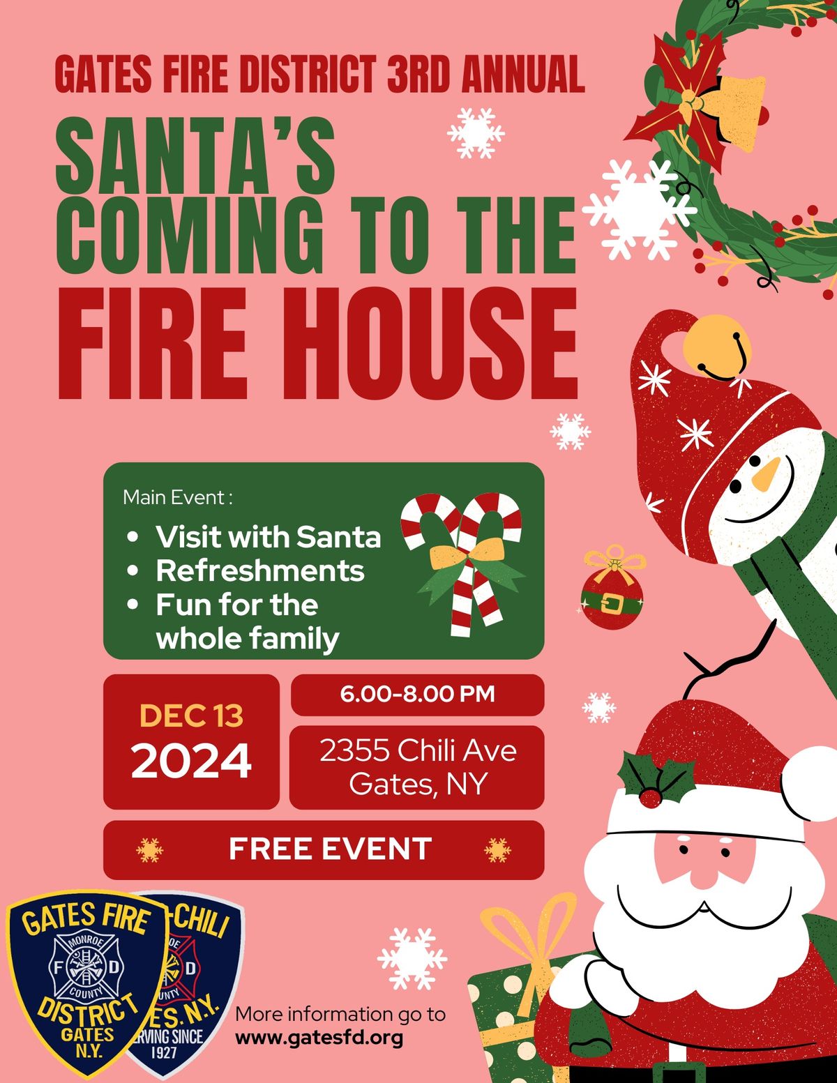 Santa\u2019s Coming to the Fire House- 3rd Annual 