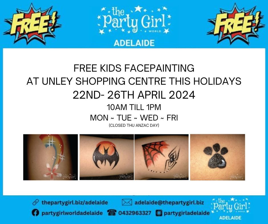 Face Painting at Unley Shopping Centre