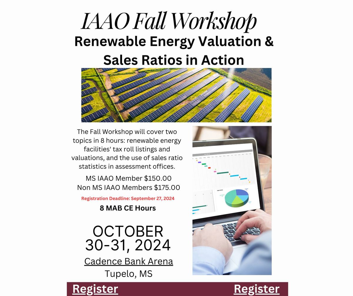 IAAO Fall Workshop: Renewable Energy Valuation & Sales Ratios in Action