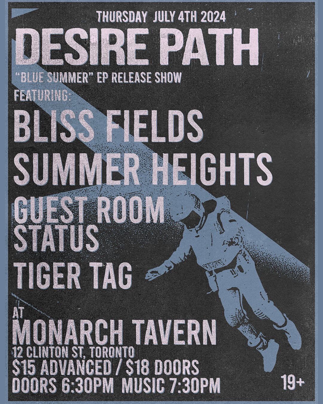 Desire Path, Bliss Fields, Summer Heights, Guest Room Status, Tiger Tag