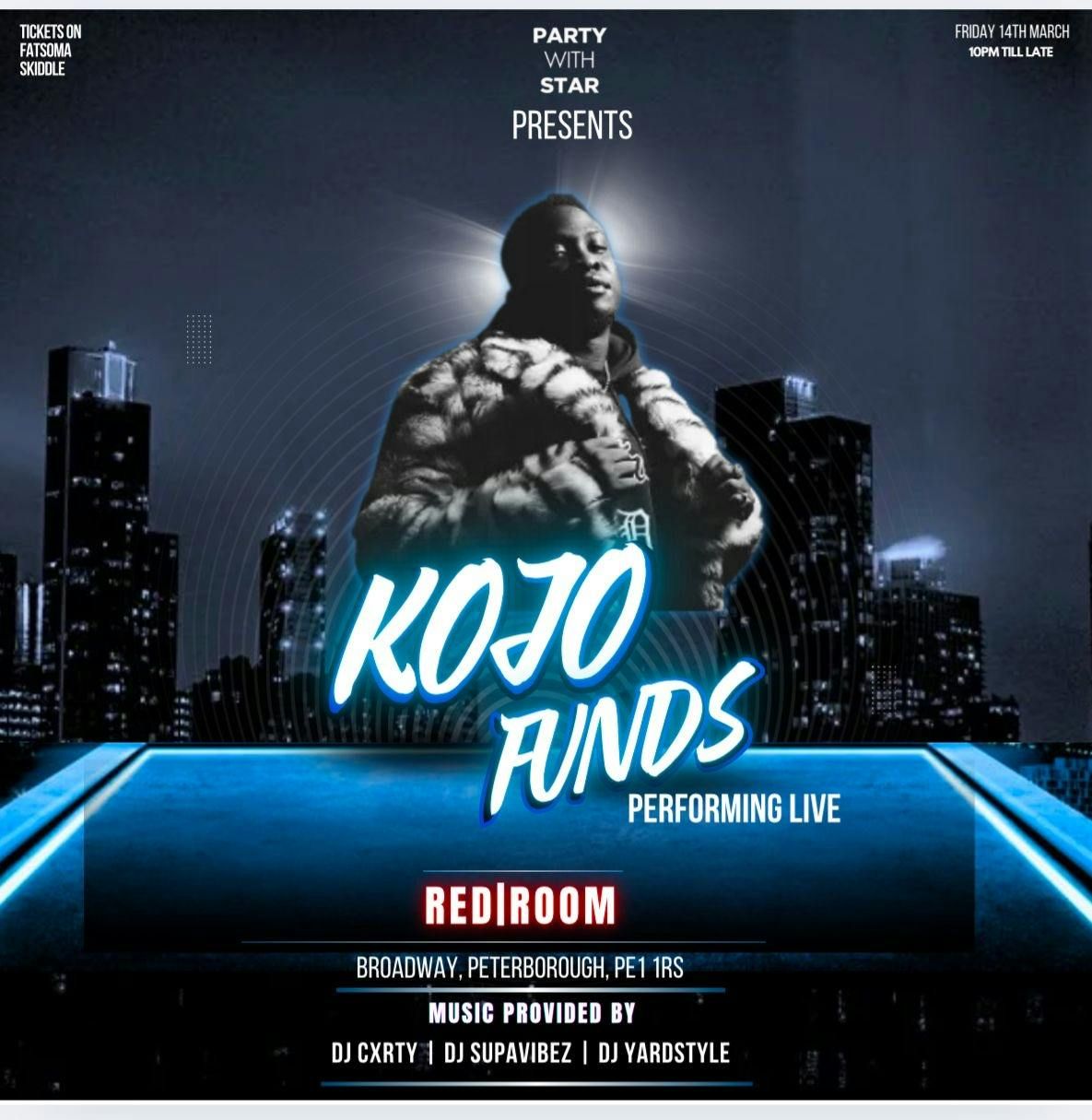 PETERBOROUGH: Kojo Funds performing live at redroom