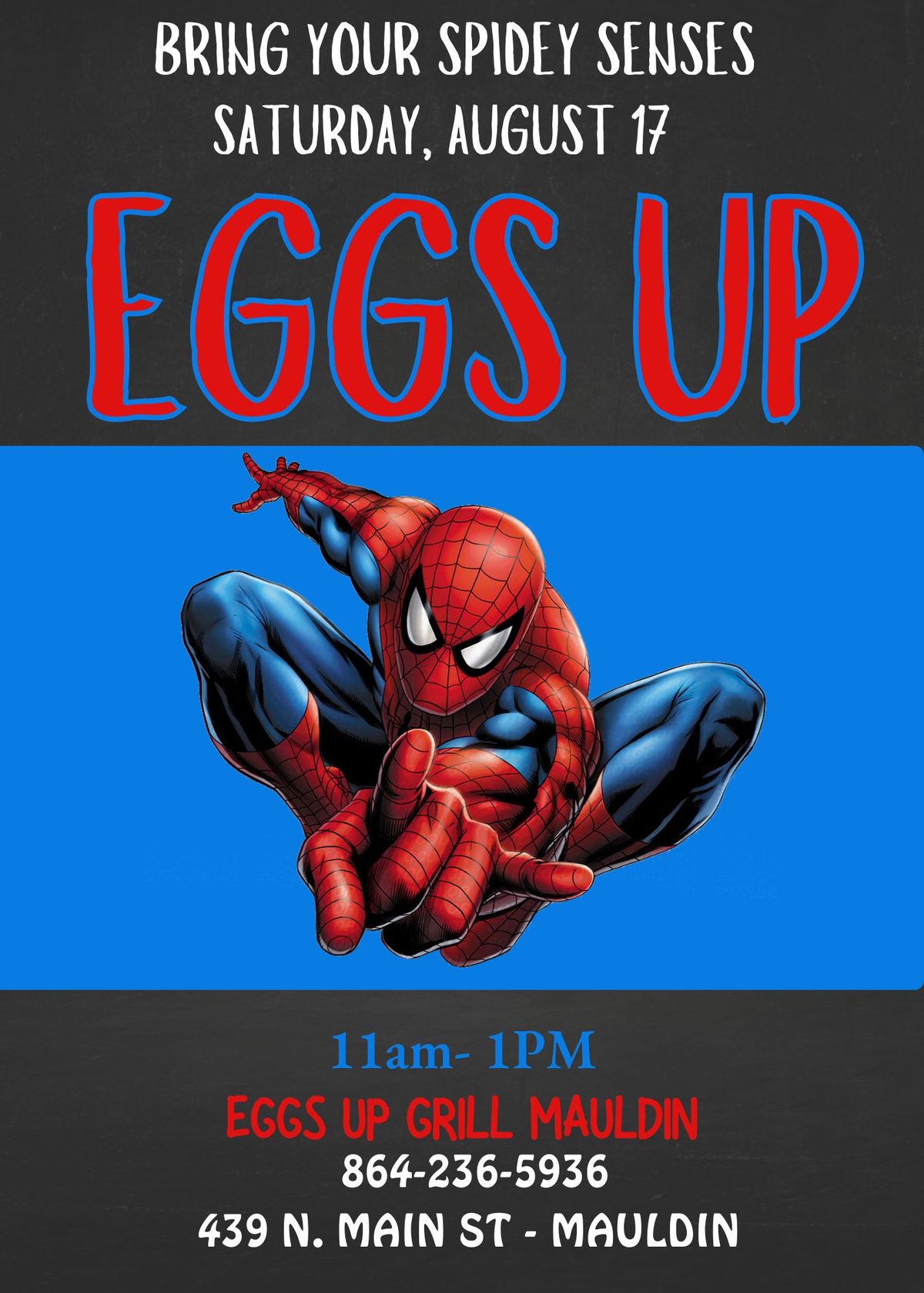  Bring your spidey senses for breakfast, fun, and photos!!!!!