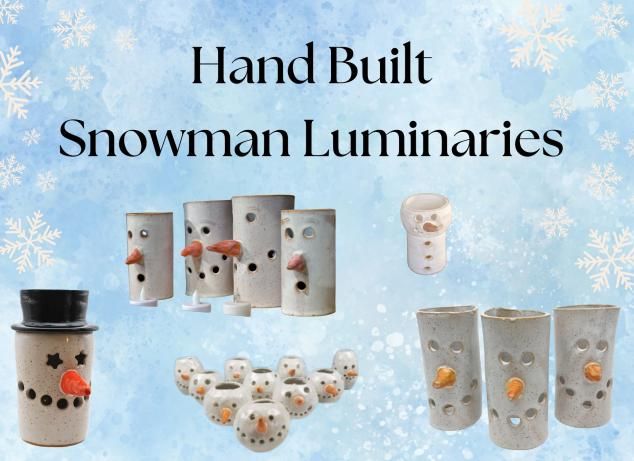 Hand Built Snowman Luminaries