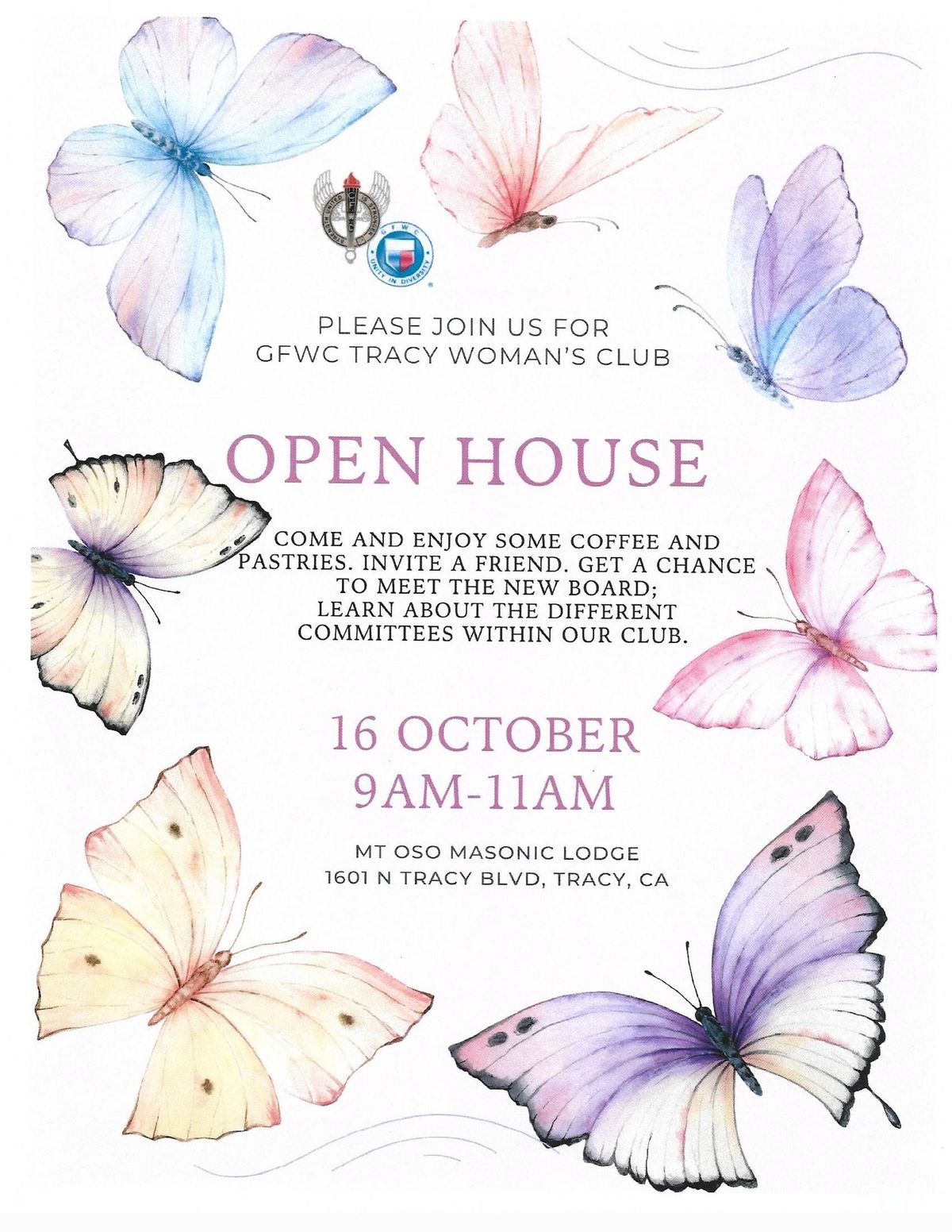 GFWC Tracy Woman's Club Open House!