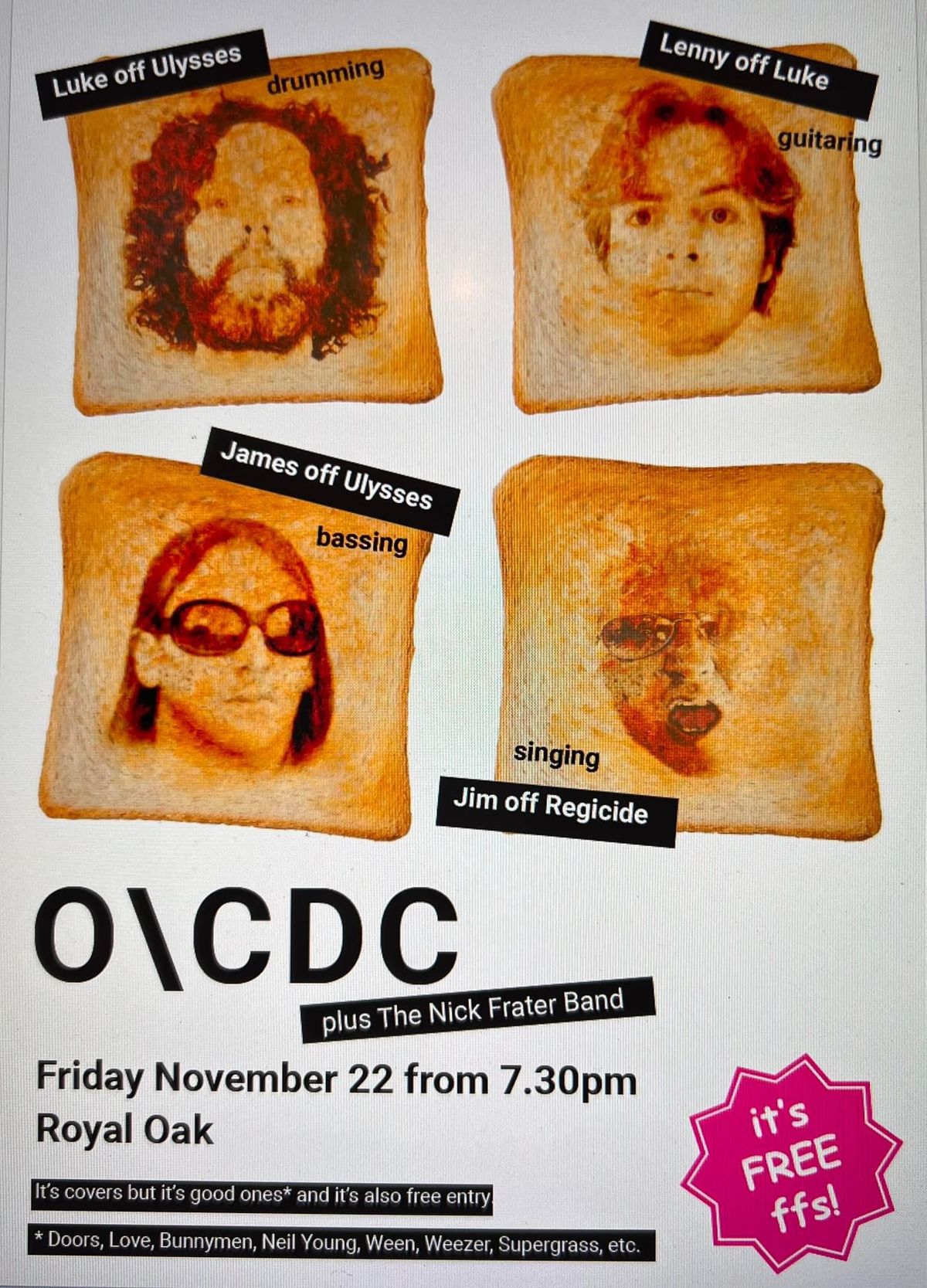 O\\CDC + Nick Frater Band + DJs Matilda and Huw! The Royal Oak Bath - FREE ENTRY!!!