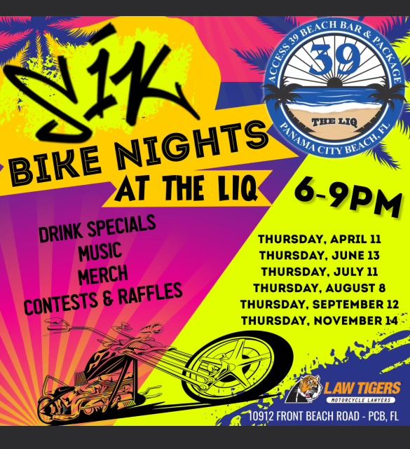 Bike Night at The Liq with SIK Cycles & Law Tigers FL Panhandle