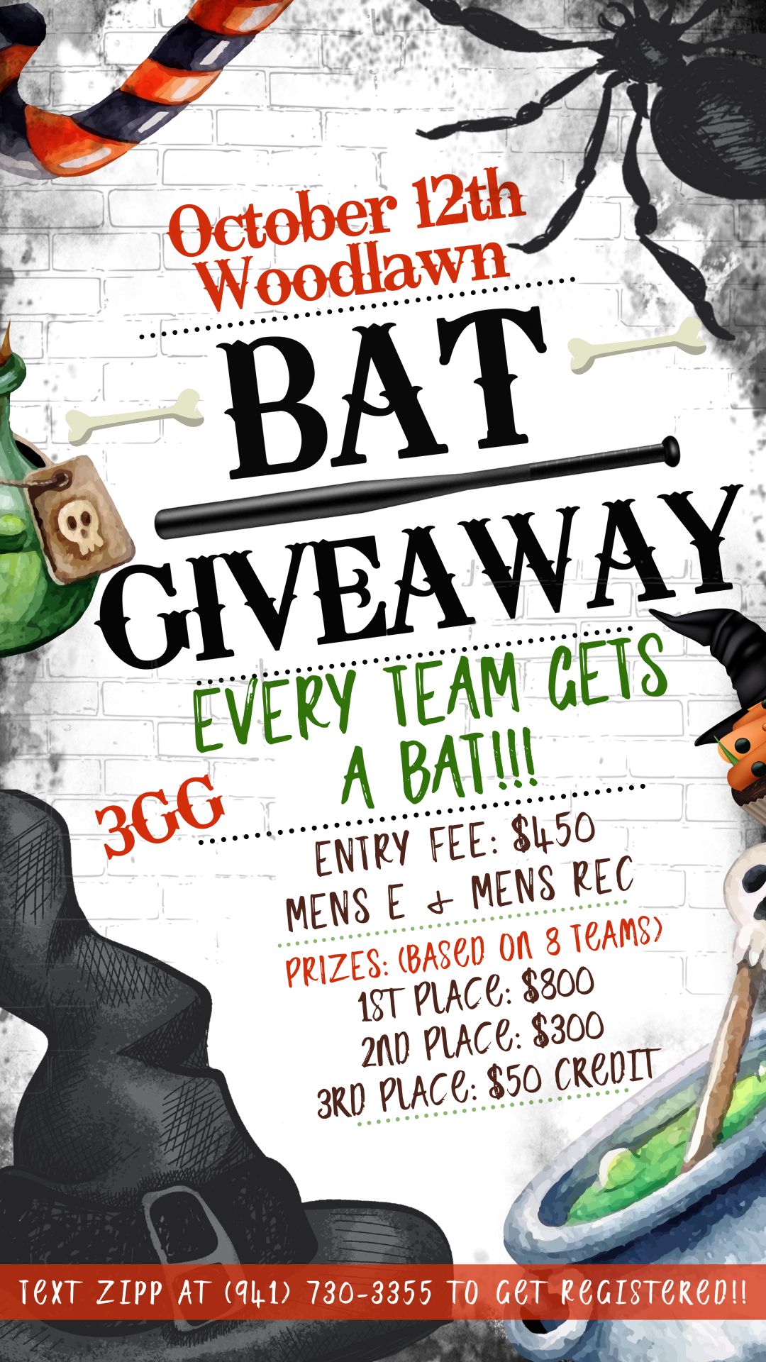 October 12th - Mens Bat Giveaway - Woodlawn