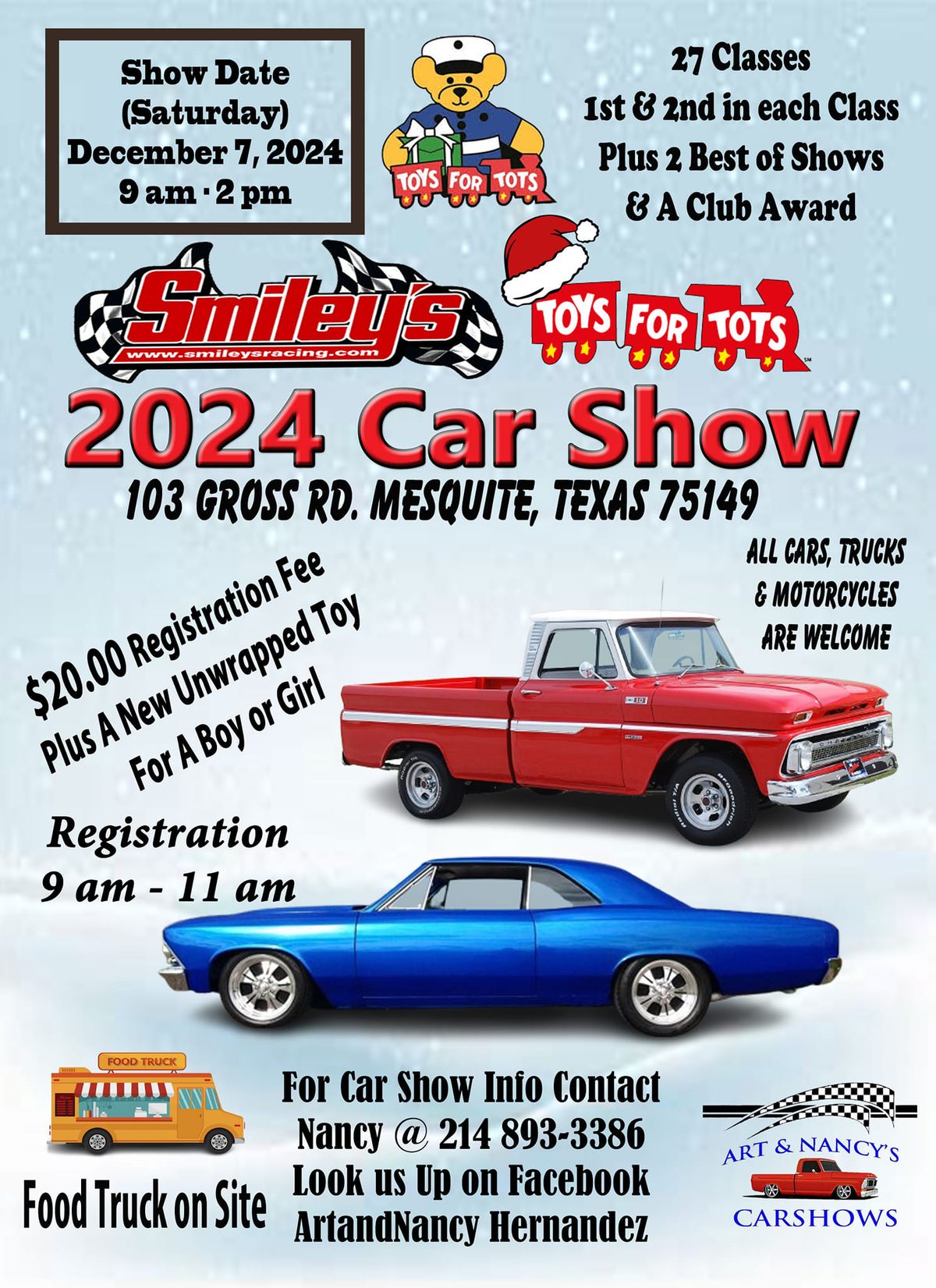 Smiley's Racing Toys for Tots 2024 Car Show