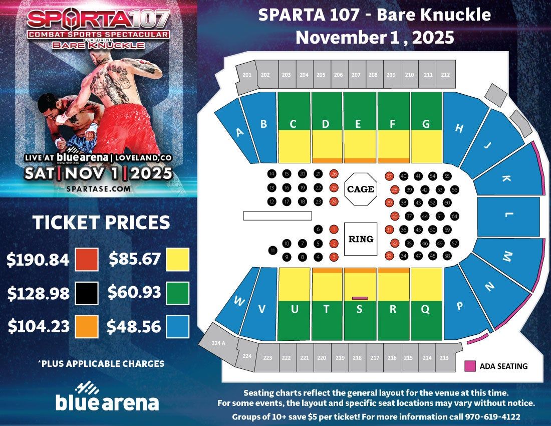 Sparta 107 - Bare Knuckle Combat Sports Spectacular at Blue FCU Arena at The Ranch Events Complex