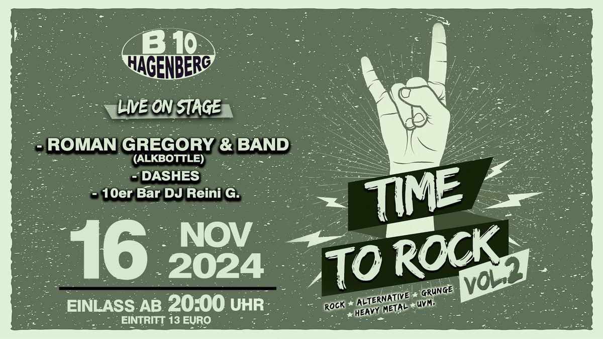 B10 TIME TO ROCK VOL. 2 - ROMAN GREGORY & BAND (ALKBOTTLE)