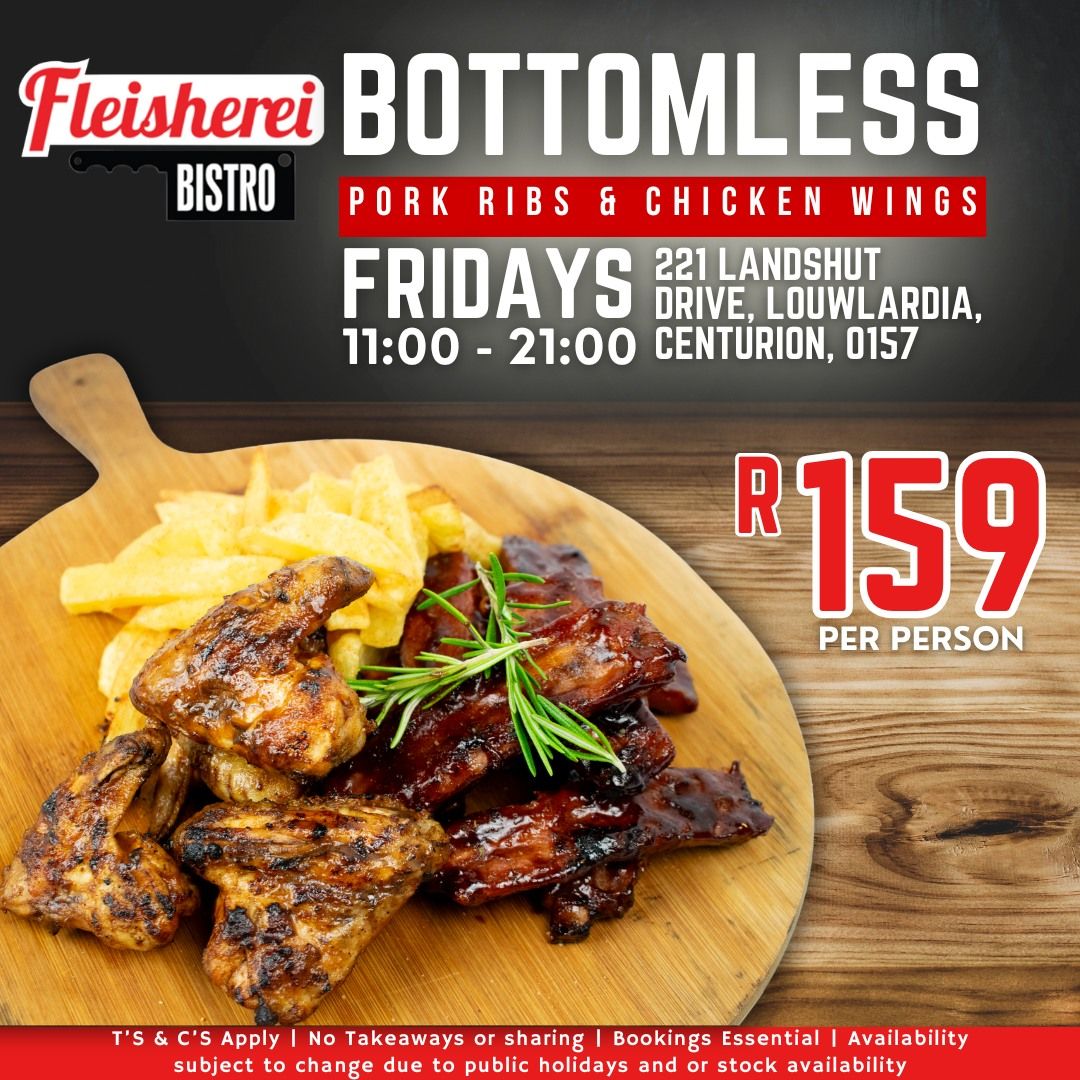 Fleisherei BOTTOMLESS BISTRO PORK RIBS & CHICKEN WINGS FRIDAYS