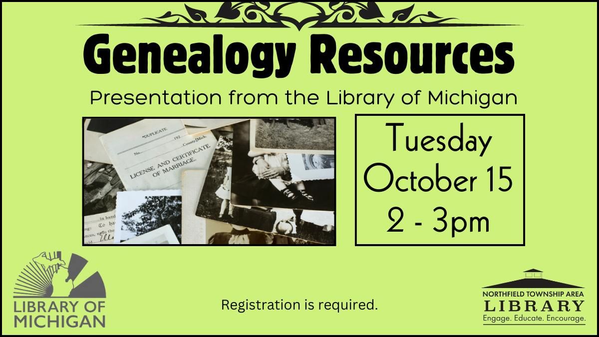 Genealogy Resources from Library of Michigan