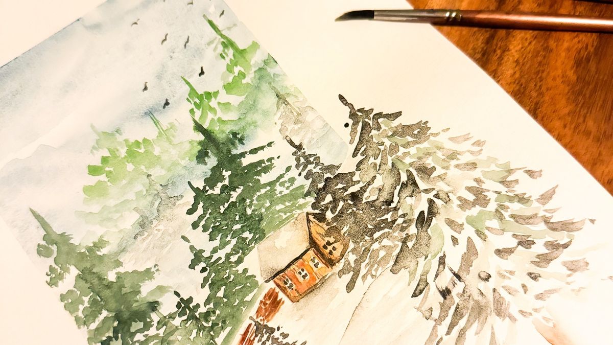 Workshop: Wintery Cabin Watercolor