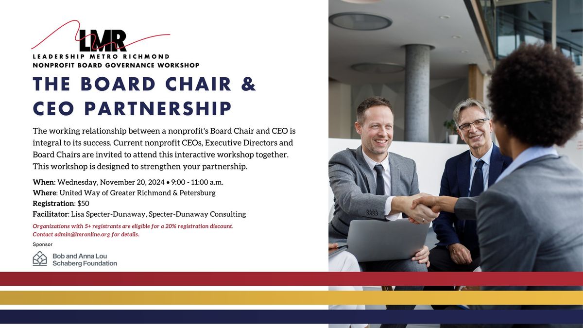 The Board Chair & CEO Partnership Workshop