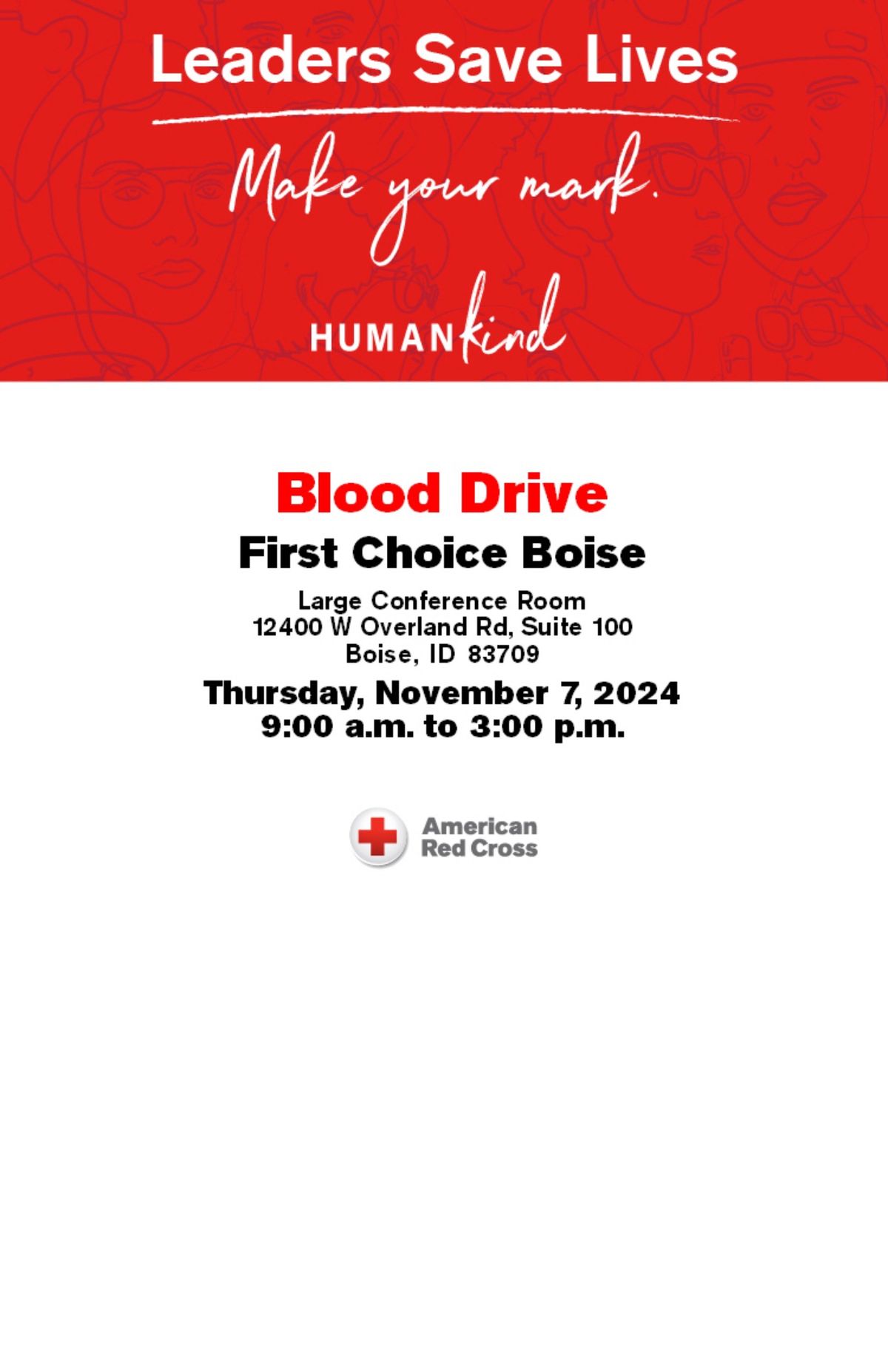 Blood Drive at First Choice Boise