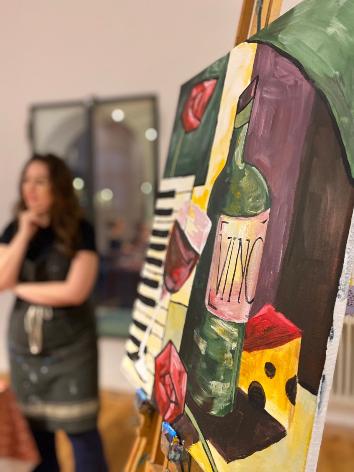 SIP AND CREATE: PAINT AN ABSTRACT VINO PAINTING 