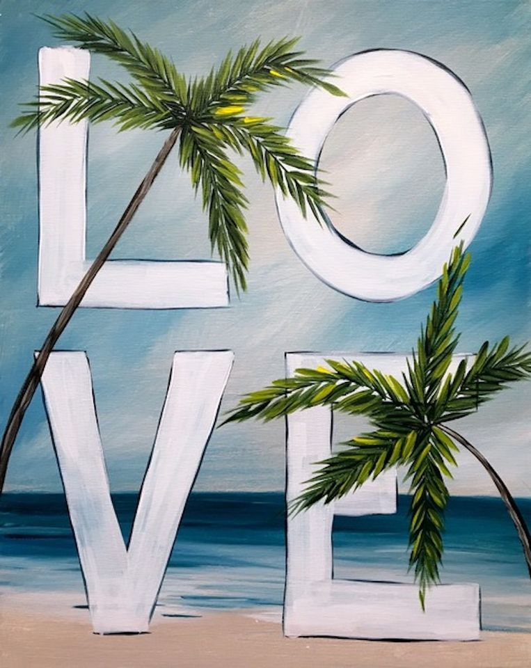 Beachy Love | Paint and Sip | 1\/2 off Bottles of Wine 