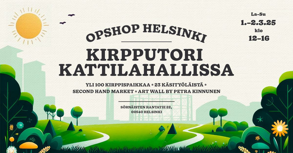 Perinteinen kirpputori Kattilahallissa 1.-2.3.25