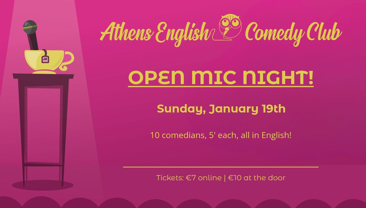 Athens English Comedy Club - OPEN MIC | January 19th