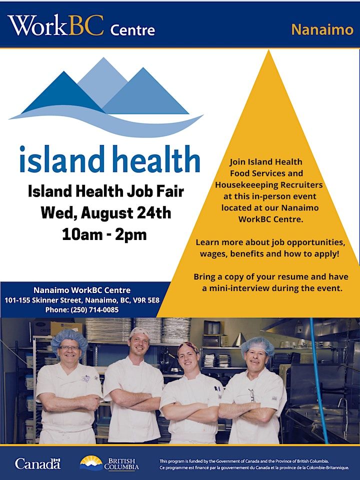 Island Health Food Services and Housekeeping Hiring Fair, WorkBC Centre