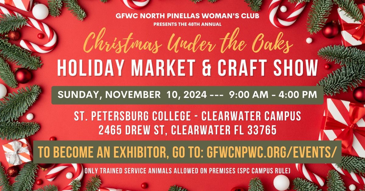 Christmas Under the Oaks Holiday Market & Craft Show presented by GFWC North Pinellas Woman's Club