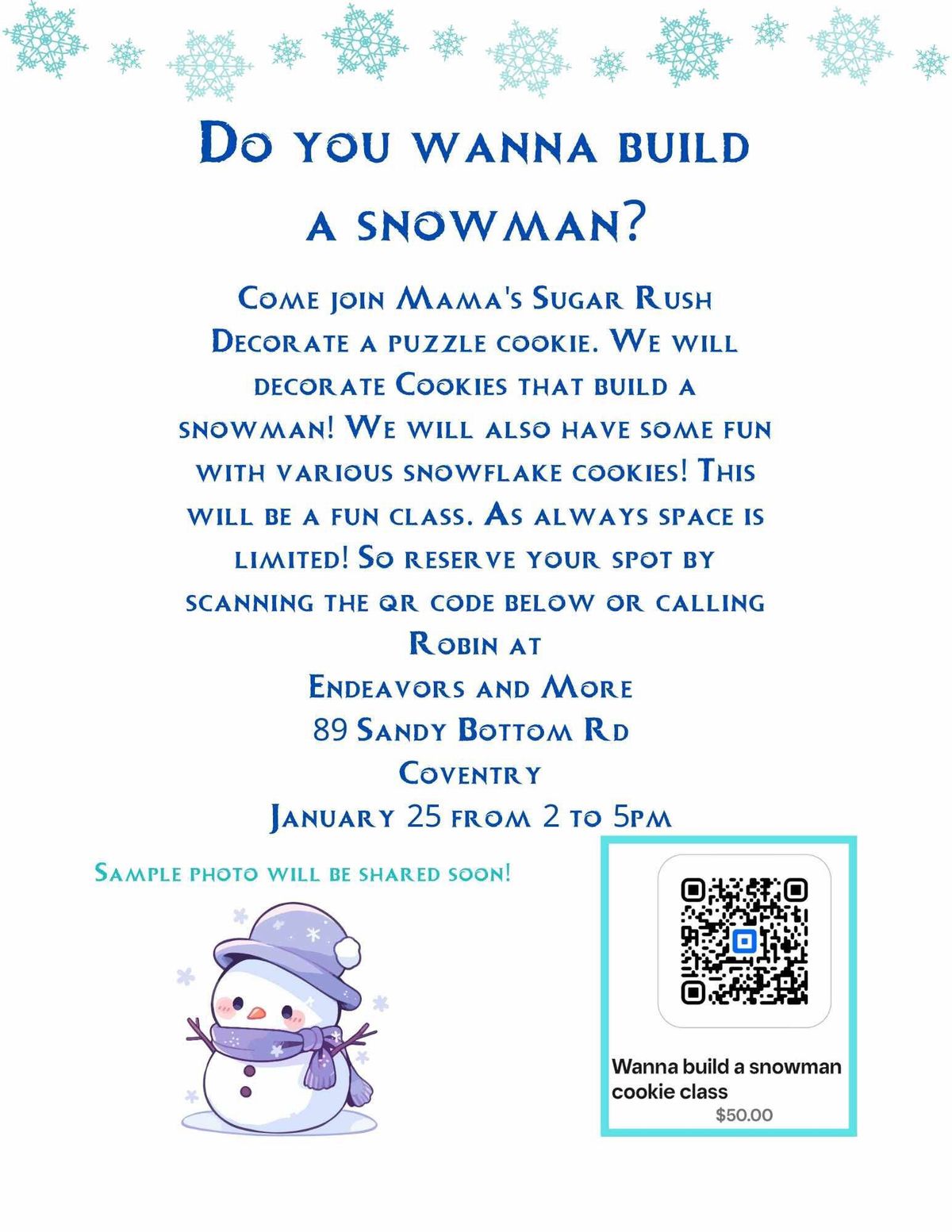 Build a snowman Cookie Decorating Class \ud83d\udc9a 