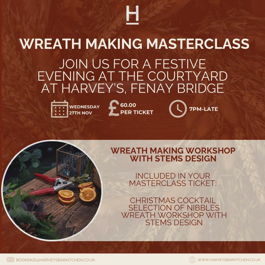 Wreath Making Workshop at Harvey's Courtyard Bar