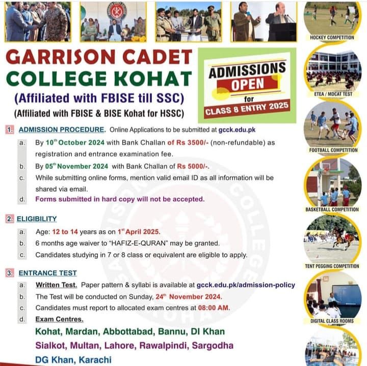 Admissions Open for Class 8