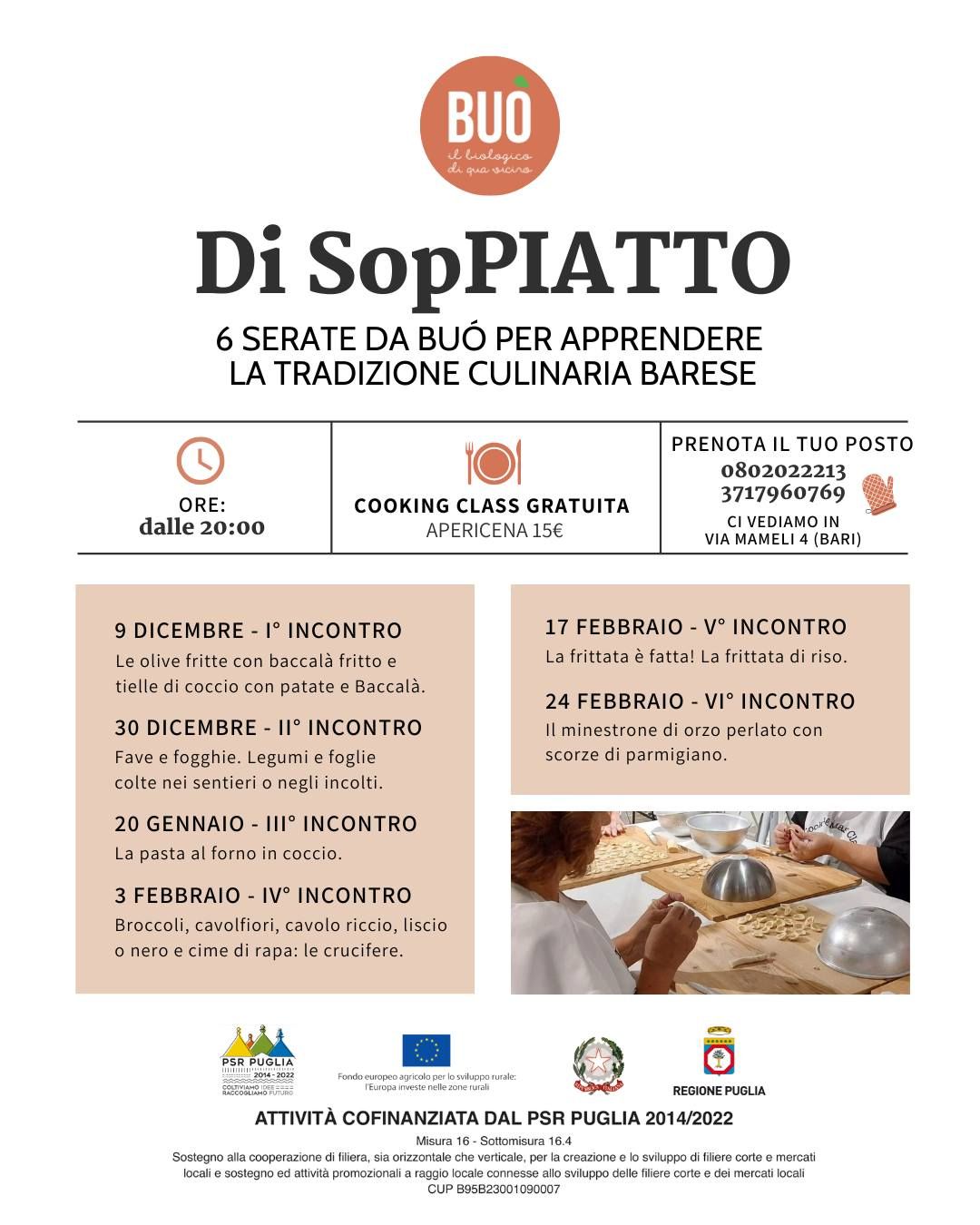 Di SopPIATTO - Cooking show con aperitivo per imparare le ricette della tradizione