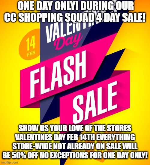 50% OFF ENTIRE STORE 1 DAY ONLY V-Day FLASH Sale Exc. Only NEW COMICS WALL & Subscription Boxes! 