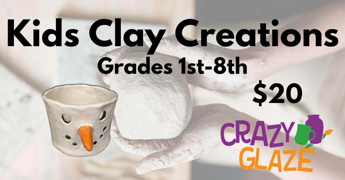 Kids Clay Creations - Snowman Votive