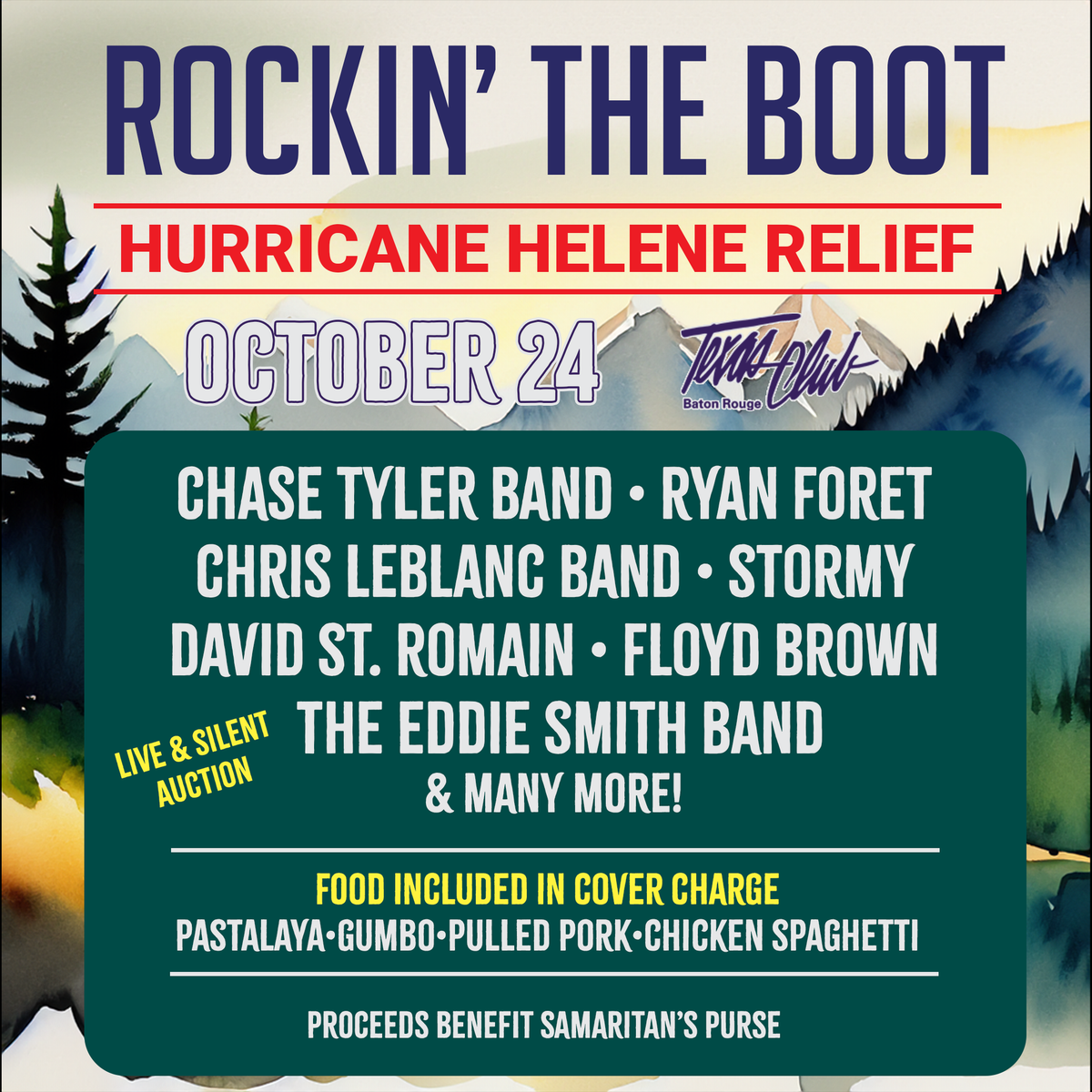 Rockin' the Boot: Hurricane Helene Relief Benefit