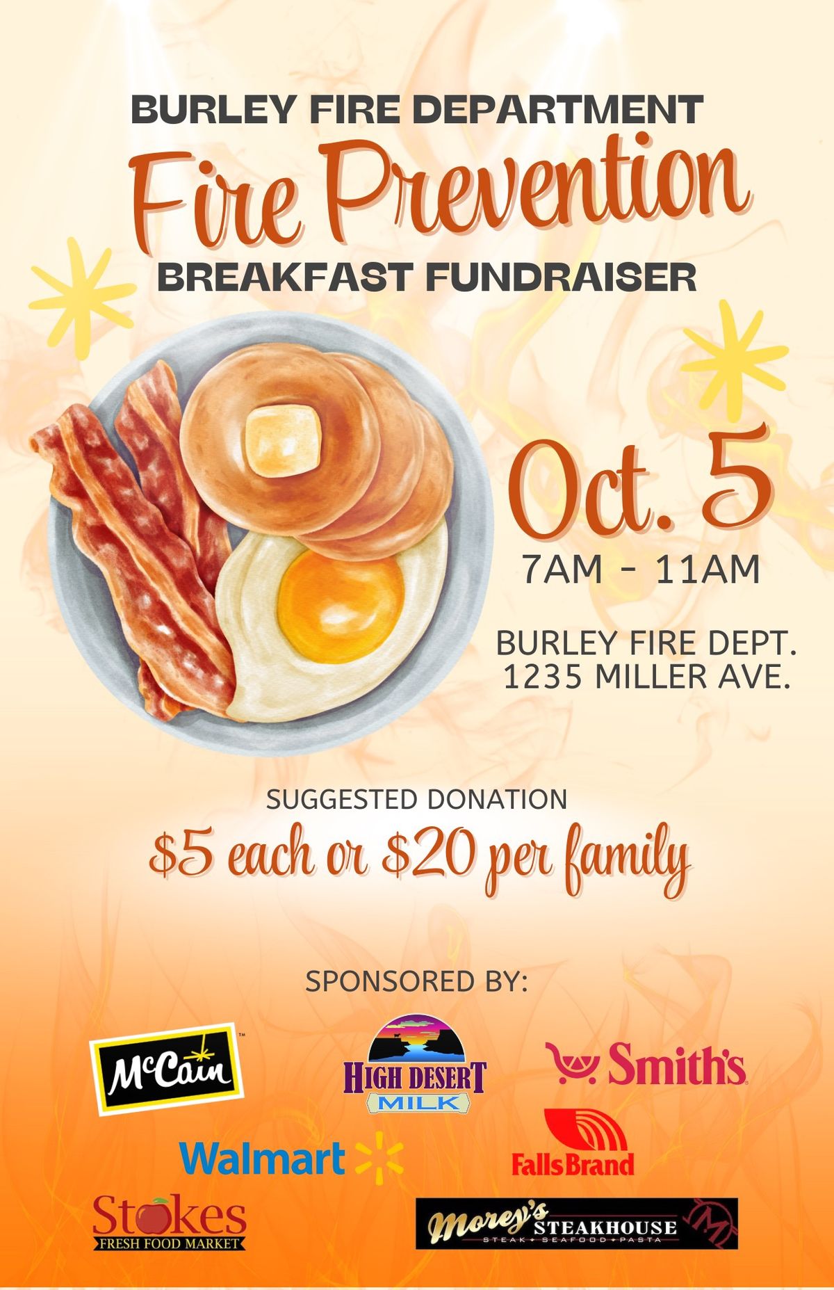 Burley Fire Dept. Fire Prevention Breakfast Fundraiser