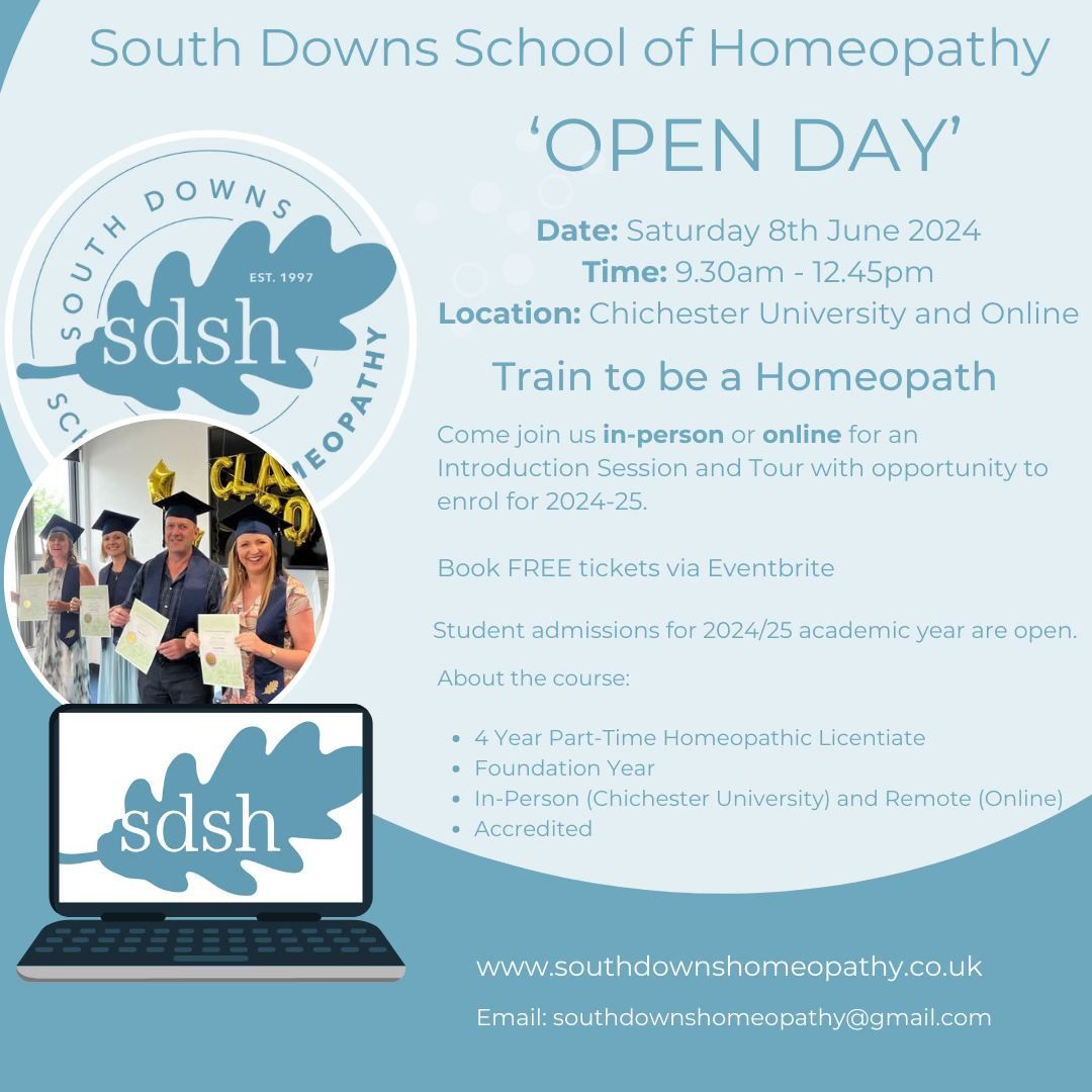 'OPEN DAY 2024' South Downs School of Homeopathy (In-person)