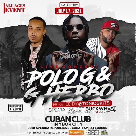 Polo G & G Herbo Hall Of Fame Concert at The Cuban Club in Ybor City, Tampa Fl