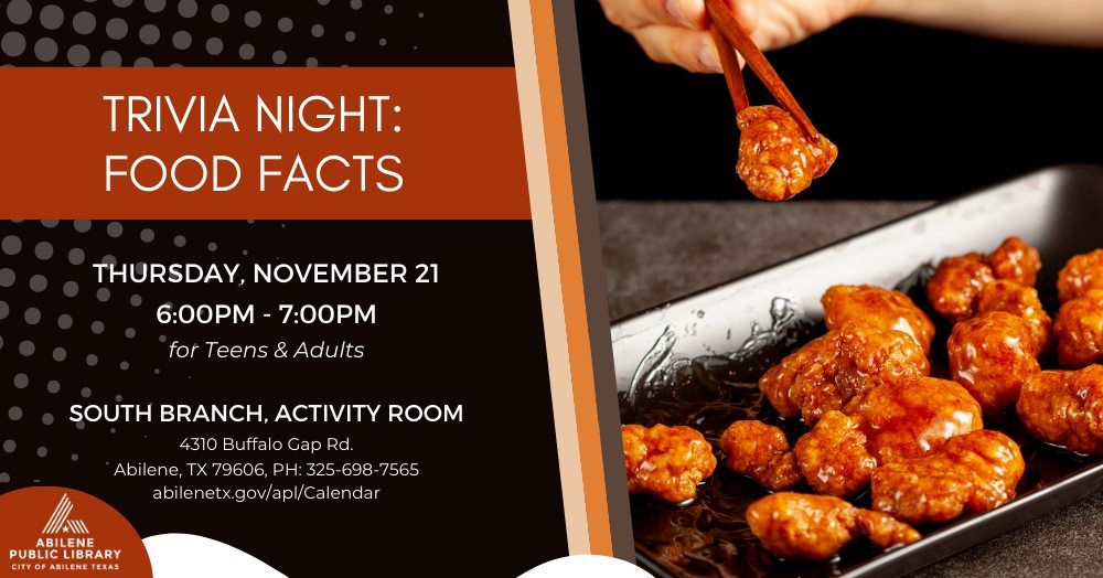 Trivia Night: Food Facts (South Branch)