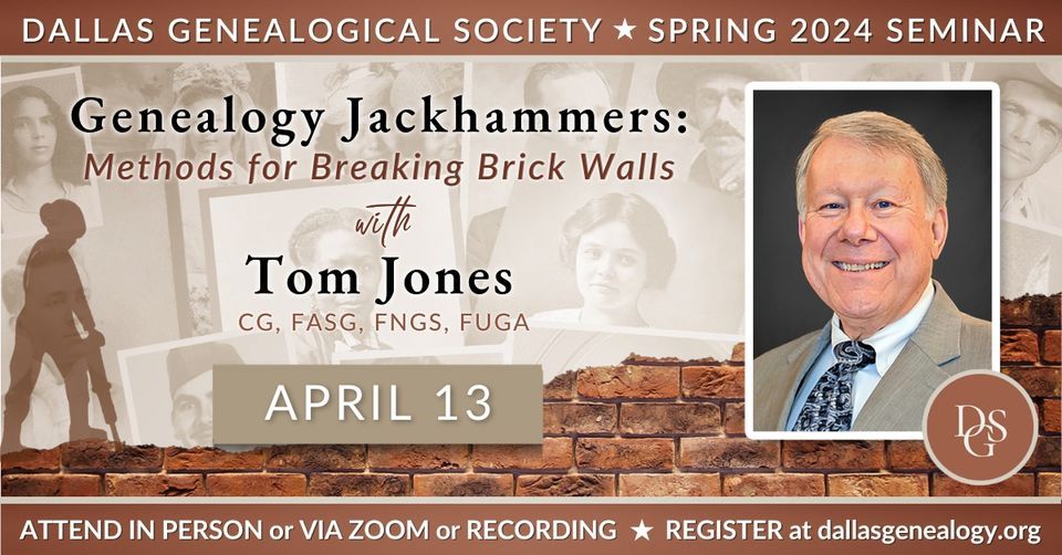 Spring Seminar with Thomas W. Jones, PhD, CG 