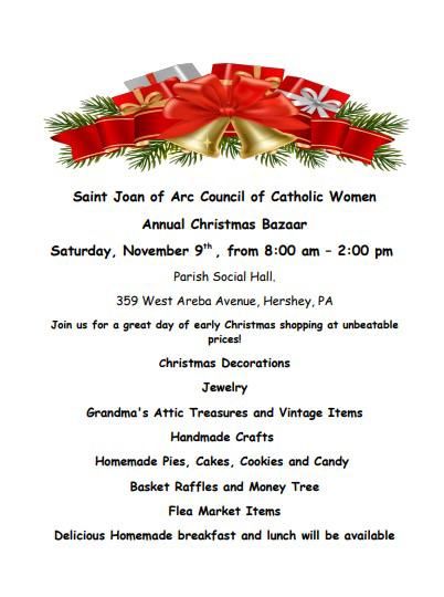 St Joan of Arc Christmas Bazaar