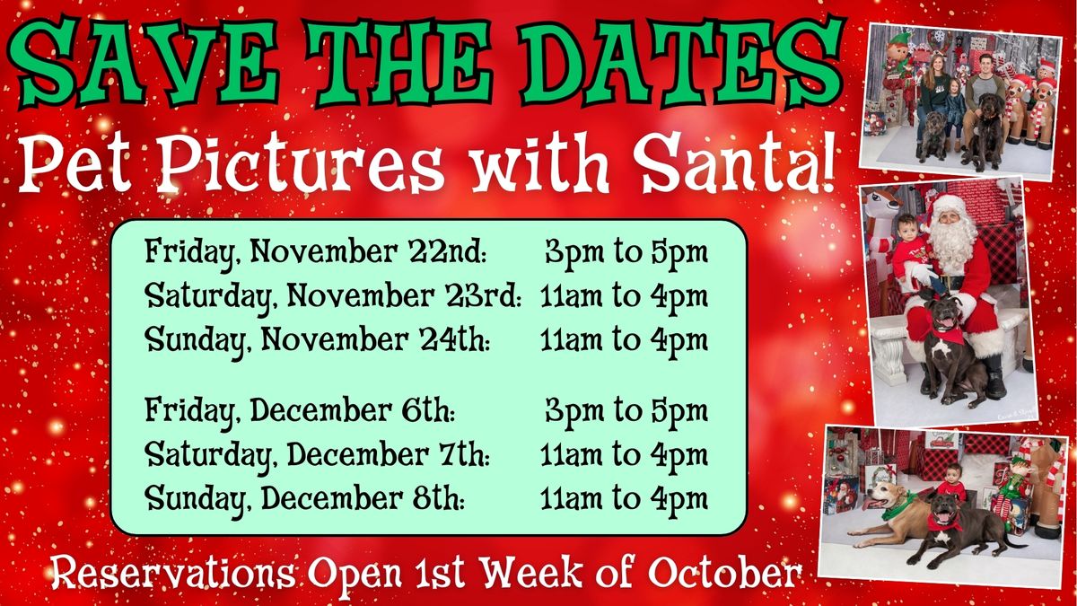 Save the Dates: Pet Pictures with Santa