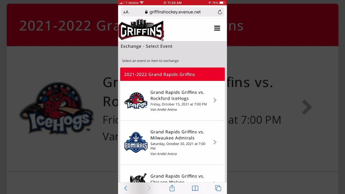 Grand Rapids Griffins vs. Rockford Icehogs