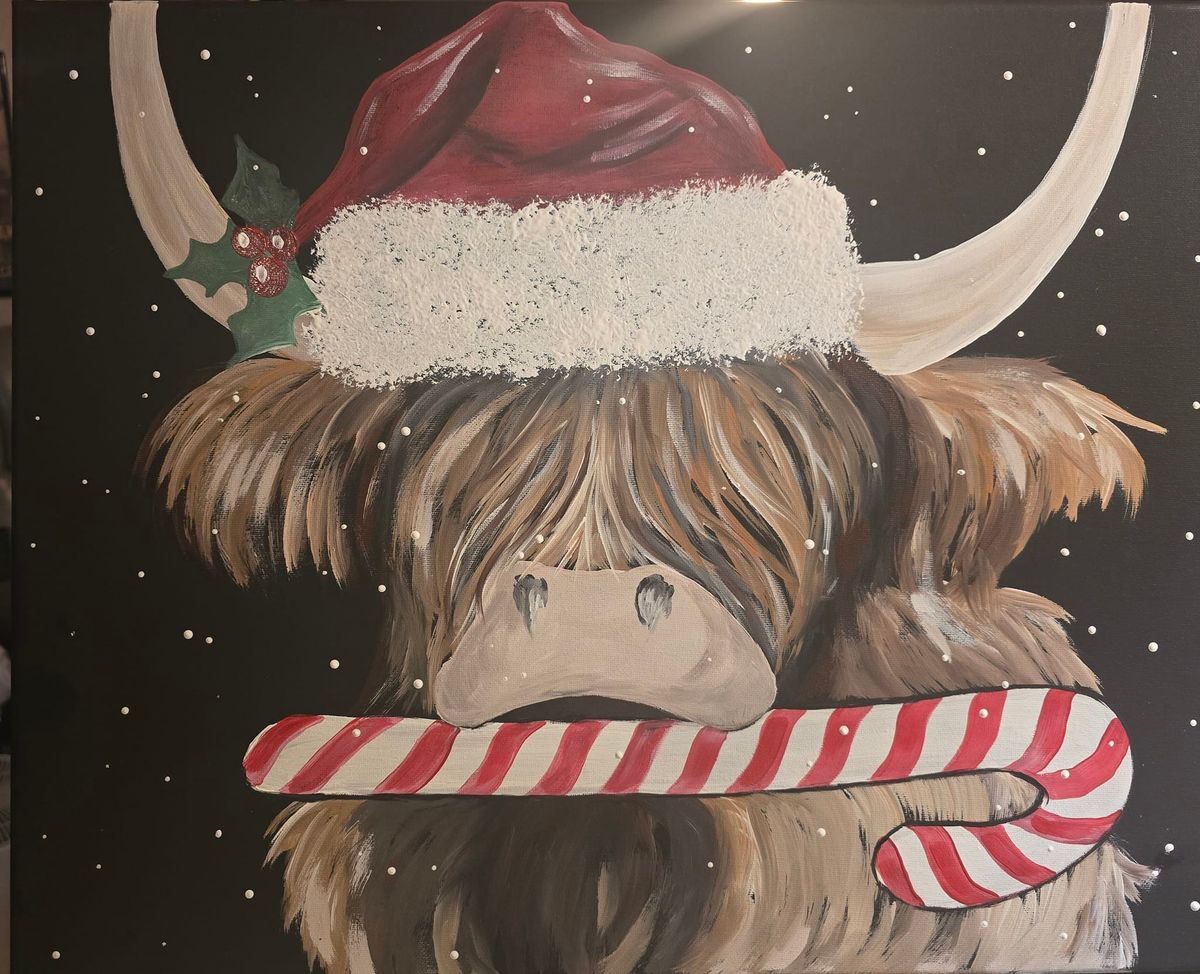 Candy the Christmas Cow a paint event with the Crazy Paint Lady 