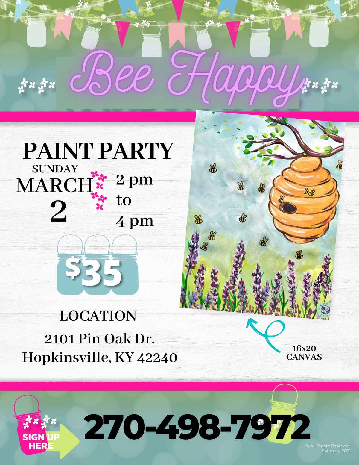 Bee Happy Paint Party