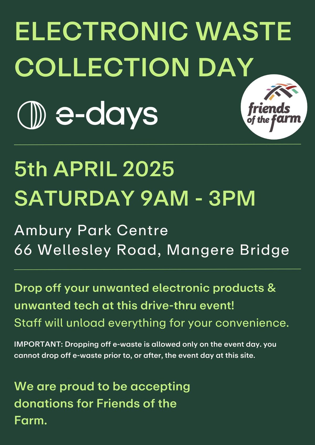 E-Waste Drop off Event, Mangere Bridge 