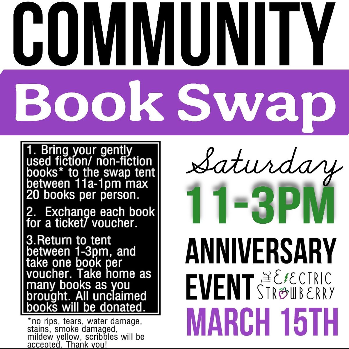 Community Book Swap- 2nd Anniversary Celebration!