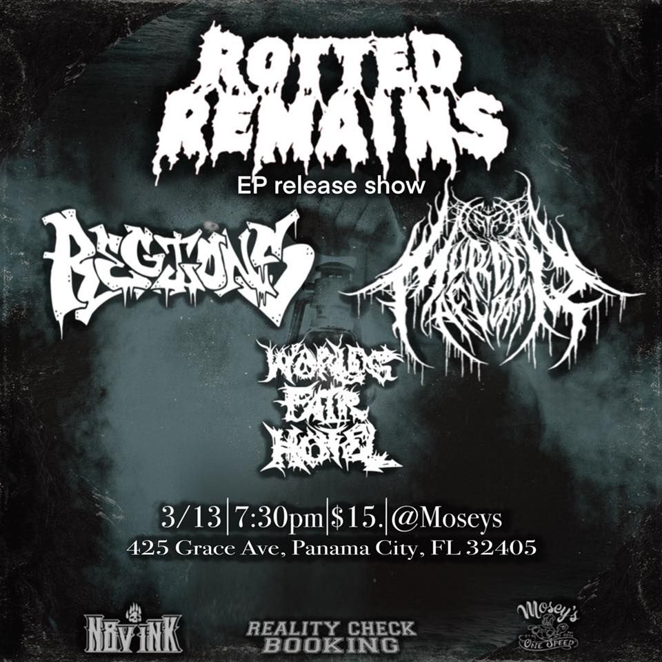 Rotted Remains EP Release W\/ Regions, Murder Afloat, Worlds Fair Hotel